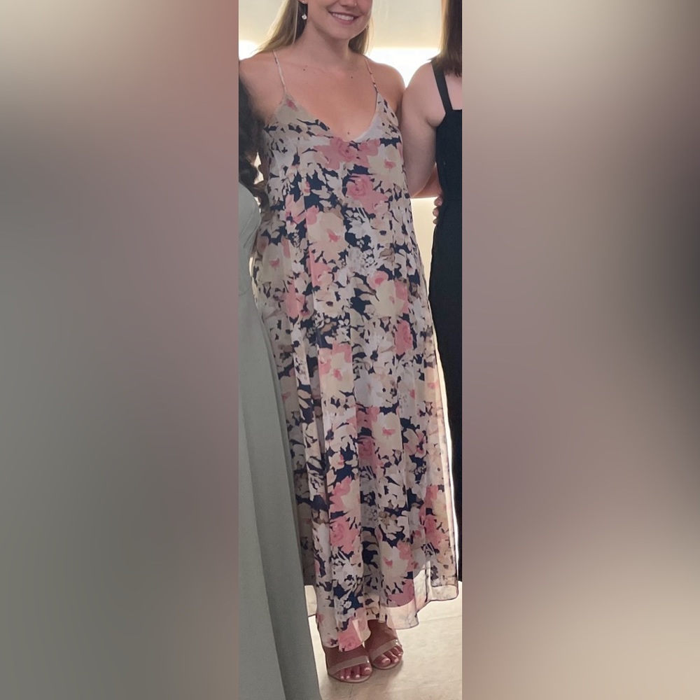 Perfect summer spaghetti strap maxi dress, Navy floral